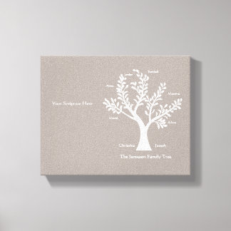 Scripture Family Tree Canvas Print, Warm Grey Print