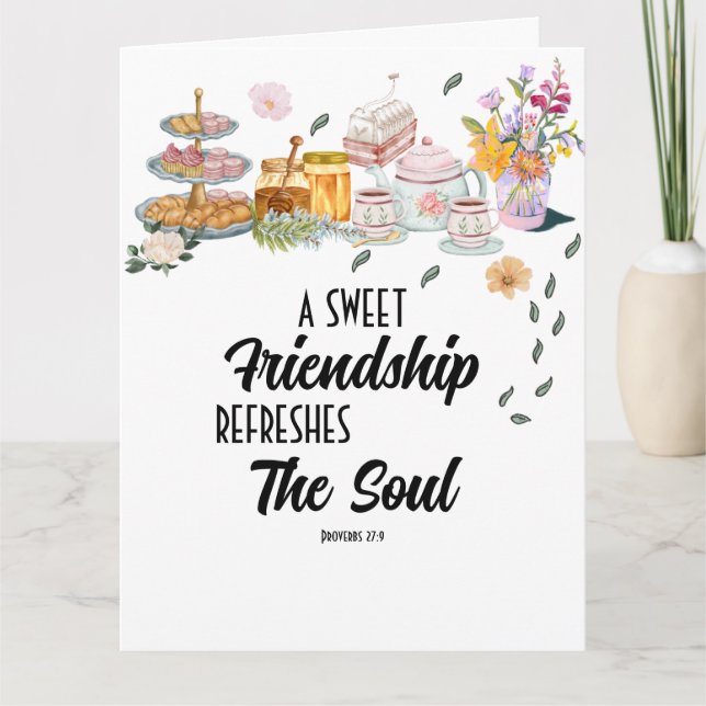 Scripture Folded Greeting Card Sweet Friendship (Front)