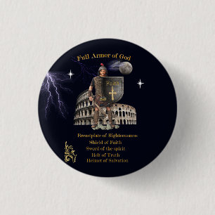 Scripture Full Armour of GOD 1 Inch Round Button