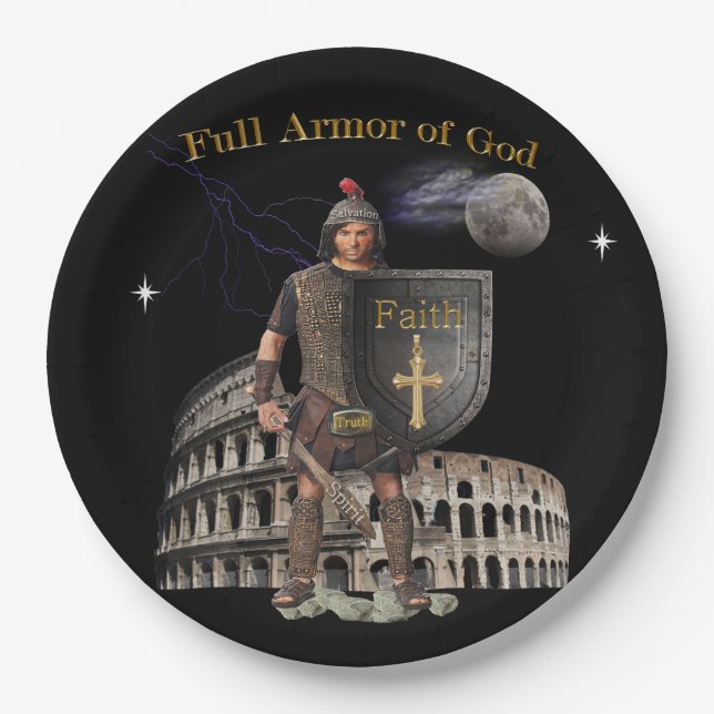 Scripture Full Armour of GOD Paper Plate (Front)
