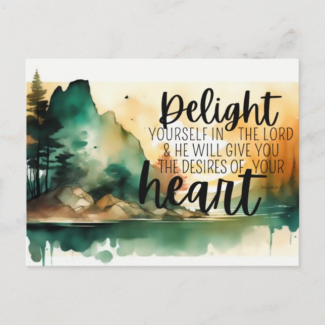 Scripture Greeting Post Card Delight (Front)