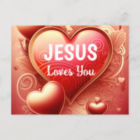 Scripture Greeting Post Card Jesus Loves You