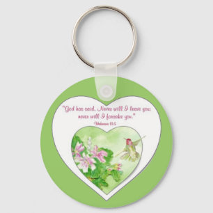 Scripture Hebrews 19:5 Never will I leave You Keychain