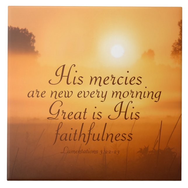 Scripture His mercies are new every morning Tile (Front)