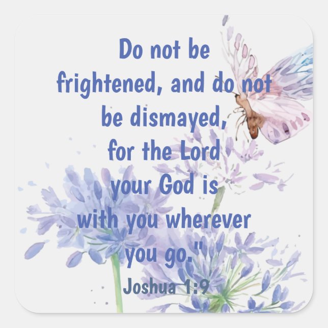 Scripture, Inspirational, Quote Dragonfly Classic Square Sticker (Front)
