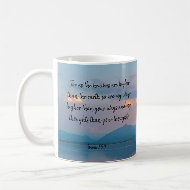 Scripture, Isaiah 55:8,9, My ways are Higher Frost Coffee Mug (Left)