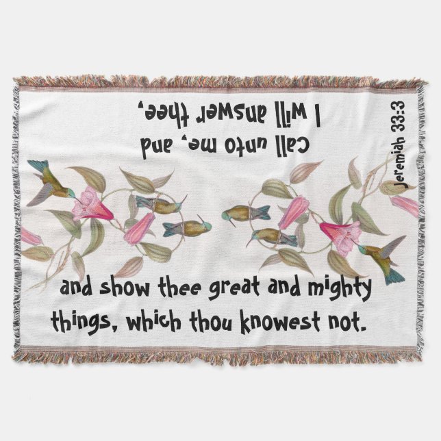 Scripture Jeremiah 33:3 Throw Blanket (Front)