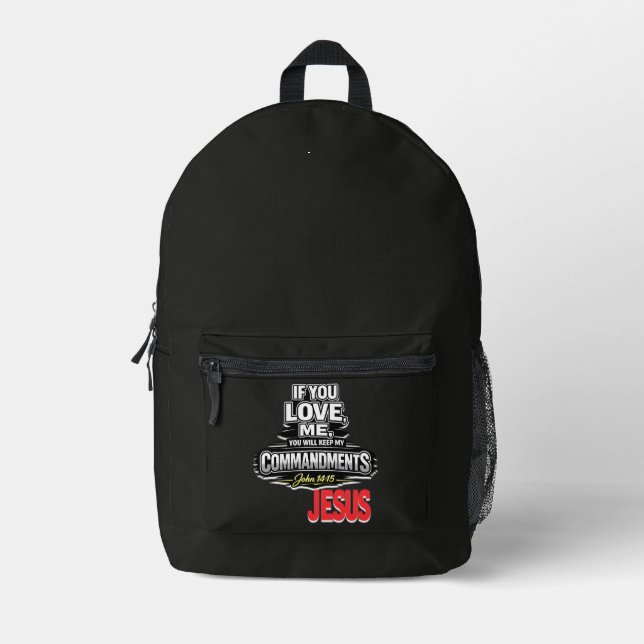 Scripture - JESUS Printed Backpack (Front)