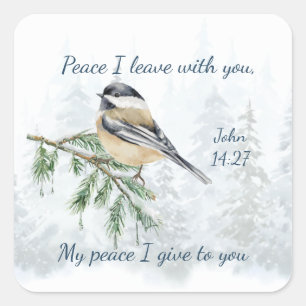 Scripture John 14:27 My Peace I leave with You Square Sticker