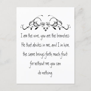 Scripture, John 5:15 I am the Vine inspirational  Postcard