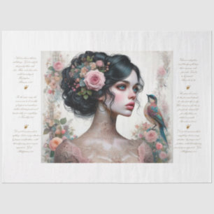 Scripture Lady Of Roses Decoupage Tissue Paper