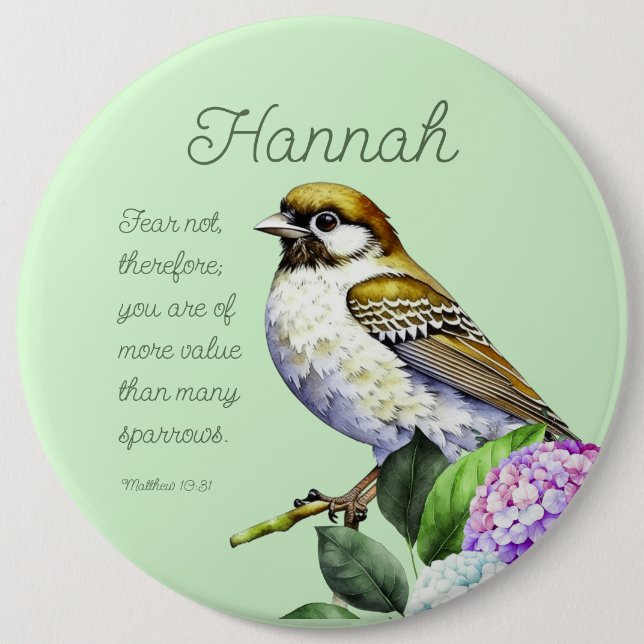 Scripture Matthew 10:31 6 Inch Round Button (Front)