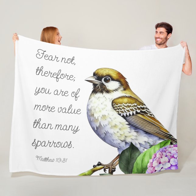 Scripture Matthew 10:31 Fleece Blanket (In Situ)