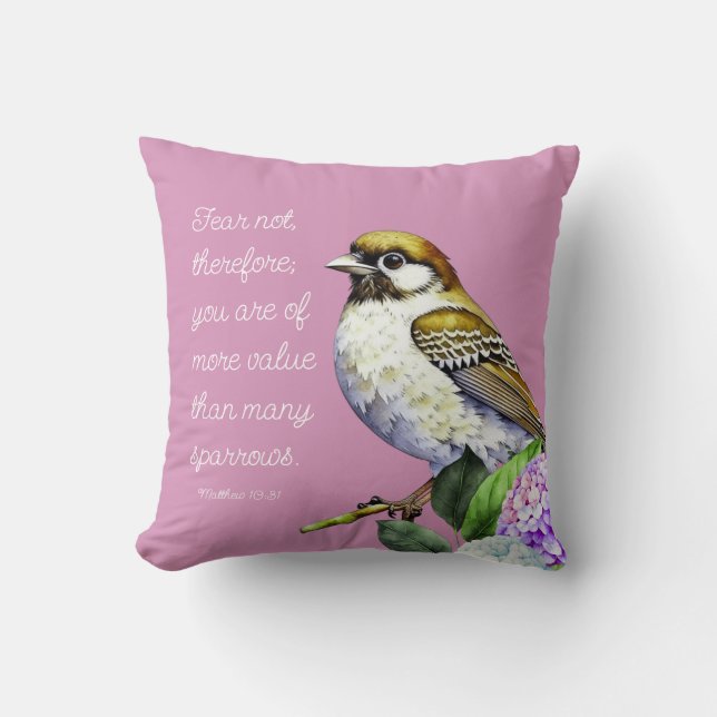 Scripture Matthew 10:31 Throw Pillow (Front)