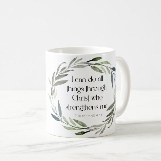 Scripture Mug | Philippians 4:13 (Front Right)