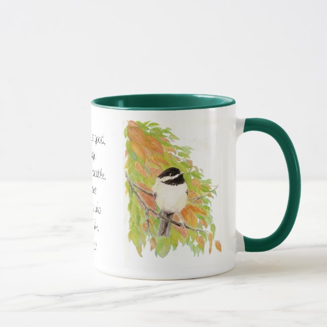Scripture, Nahum 1:7, The Lord is Good, Bird Mug (Right)