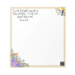 Scripture Notepad Bird
