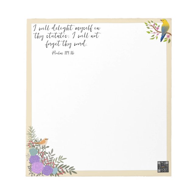 Scripture Notepad Bird (Front)