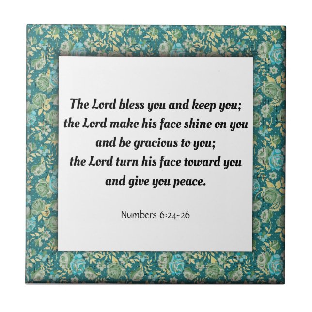 Scripture, Numbers 6:24-26 Tile (Front)