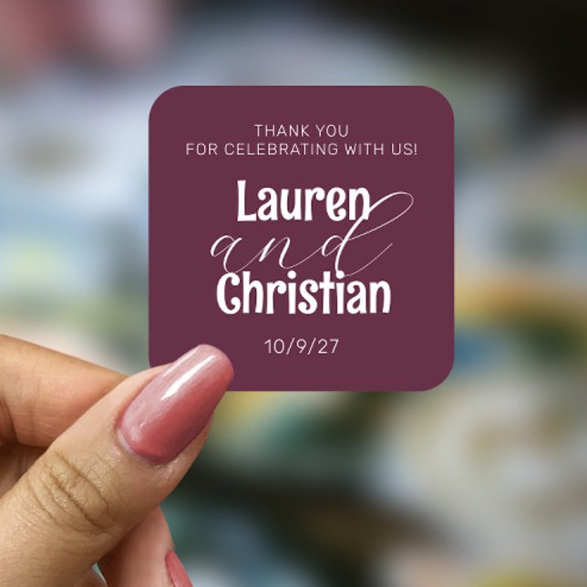 Scripture Plum Square Wedding  Sticker (Creator Uploaded)