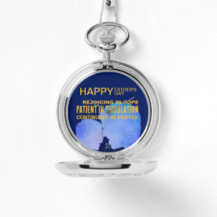 Scripture Pocket Watch Father's Day Romans 12:12