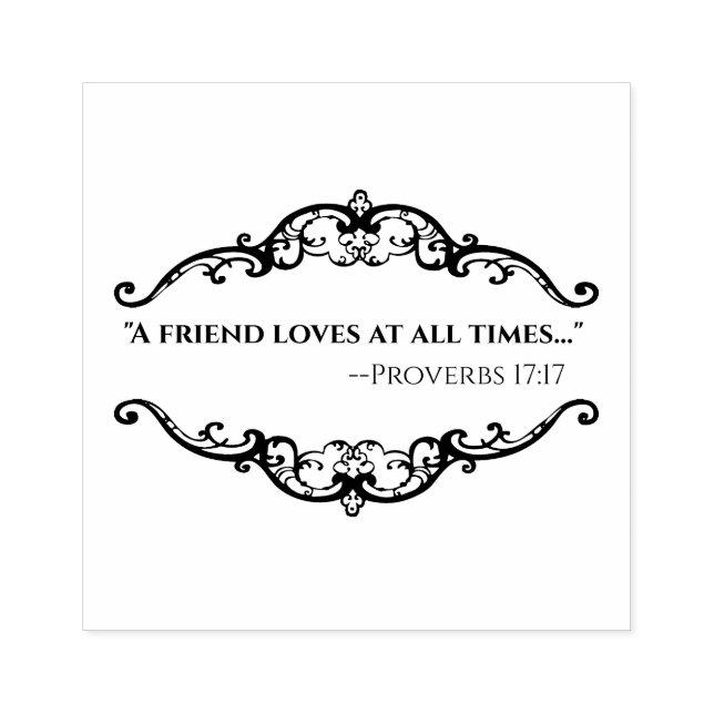 SCRIPTURE PROVERBS QUOTE FRIENDSHIP RUBBER STAMP (Imprint)