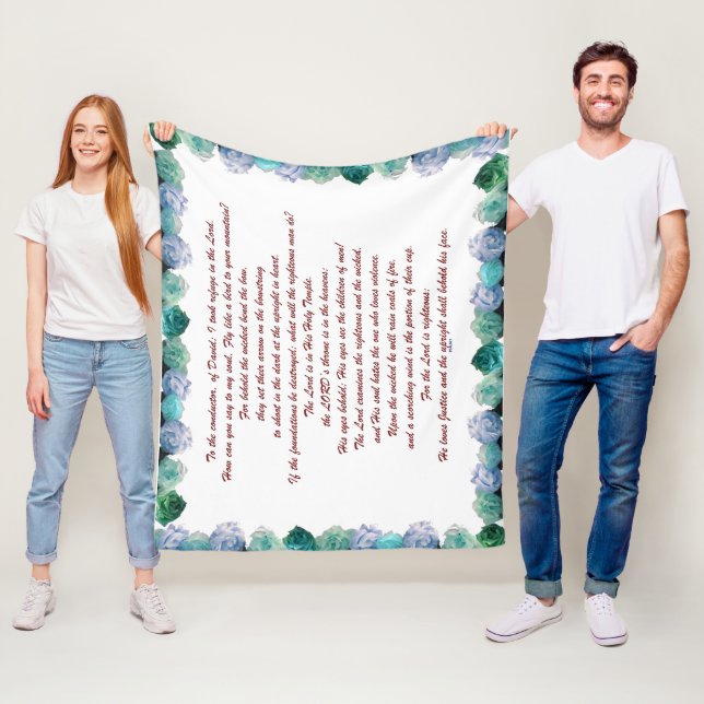 Scripture, Psalm 11, Bible Verse, Fleece Blanket (In Situ)