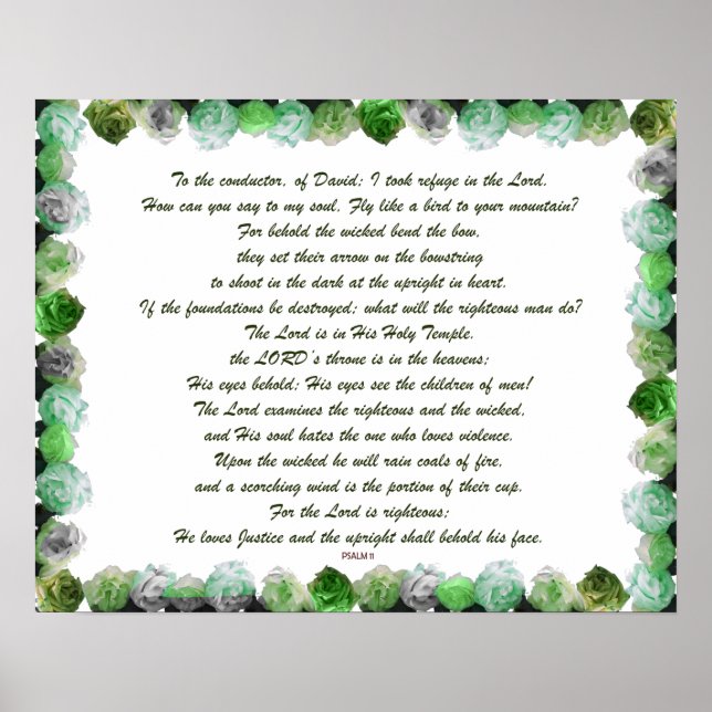 Scripture, Psalm 11, Bible Verse, Poster (Front)