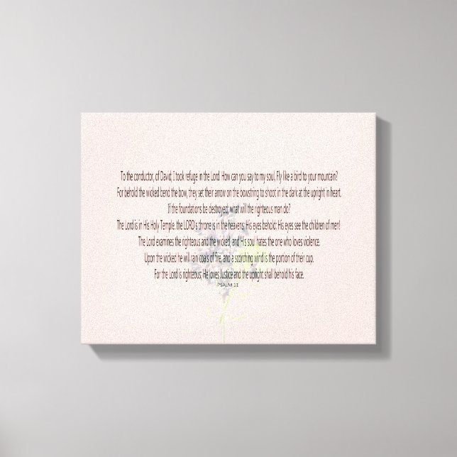 Scripture, Psalm 11, Canvas Print (Front)