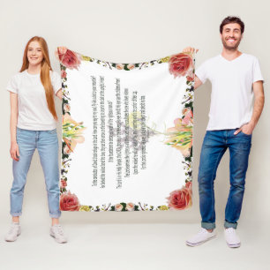 Scripture, Psalm 11, Colourful Flower Fleece Blanket