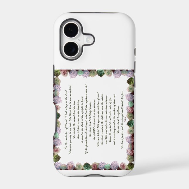 Scripture, Psalm 11, Colourful Roses (Back)