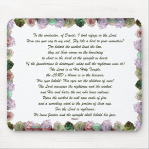 Scripture, Psalm 11, Colourful Roses Mouse Pad
