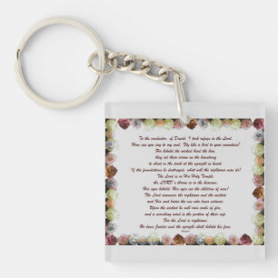 Scripture, Psalm 11, Flowerful Keychain