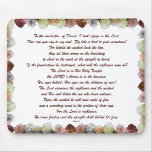 Scripture, Psalm 11, Flowerful Mouse Pad