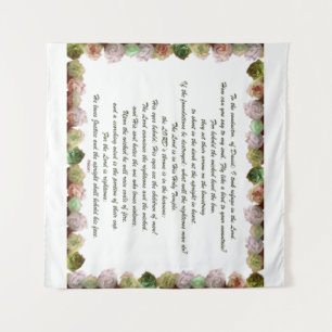 Scripture, Psalm 11, Green Grey Roses Tapestry