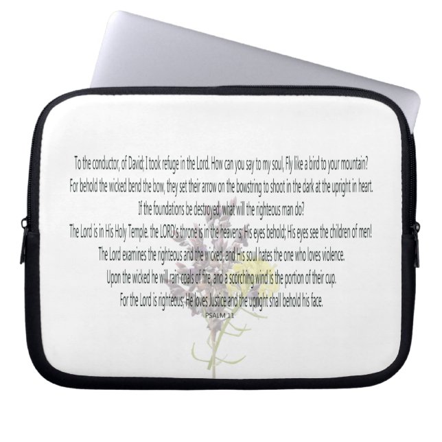 Scripture, Psalm 11, Laptop Sleeve (Front)