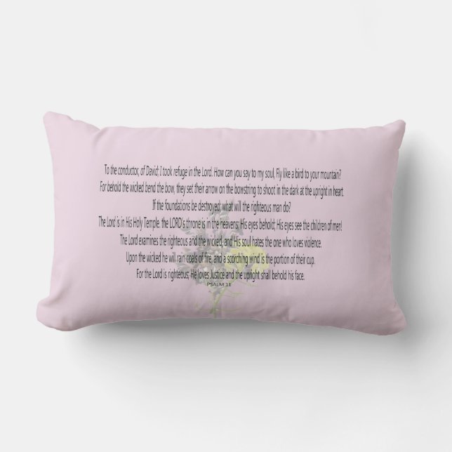 Scripture, Psalm 11, Lumbar Pillow (Front)