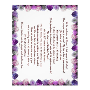 Scripture, Psalm 11, Purple Roses Photo Print
