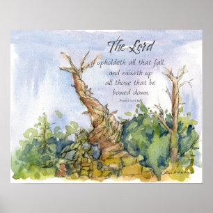 Scripture Psalm 145 Bristlecone Pine Tree Desert Poster