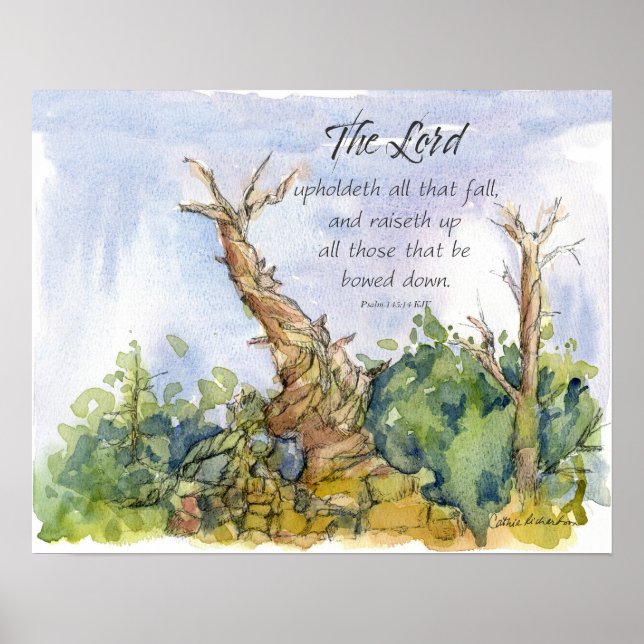 Scripture Psalm 145 Bristlecone Pine Tree Desert Poster (Front)