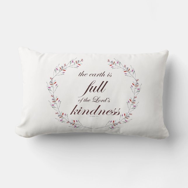 Scripture, Psalm 33, Full Kindness Lumbar Pillow (Front)