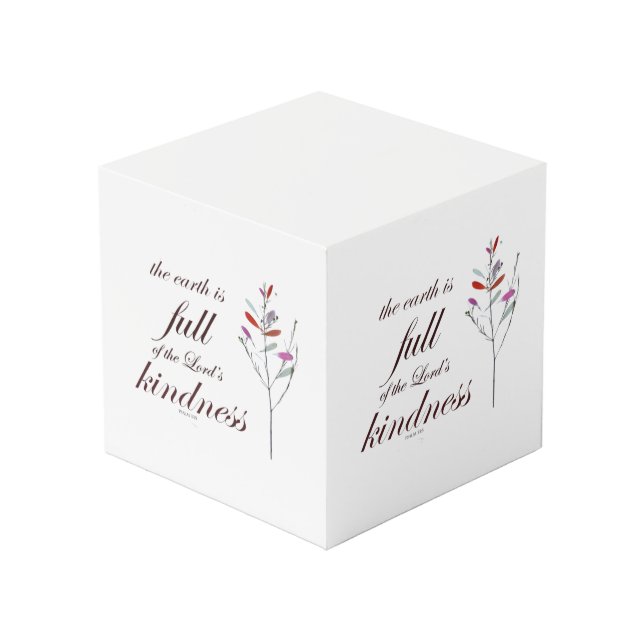 Scripture, Psalm 33, Kindness, Cube (Front Angled)