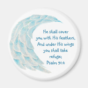 Scripture Psalm 91:4 Refuge Under His Wings Verse Magnet