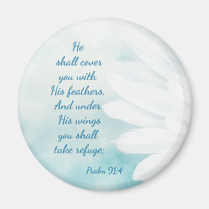 Scripture Psalm 91:4 Refuge Under His Wings Verse Magnet