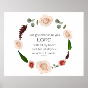 Scripture, Psalm 9, All Your Wonderful Deeds LORD Poster
