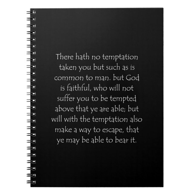Scripture Quote 1 Corinthians 10 13 Notebook (Front)