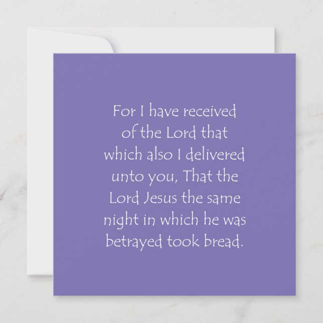 Scripture Quote 1 Corinthians 11 23 Invitation (Front)