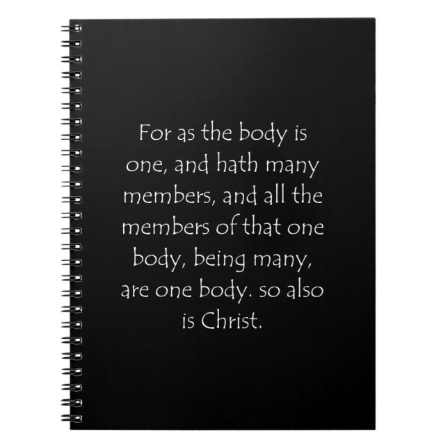 Scripture Quote 1 Corinthians 12 12 Notebook (Front)