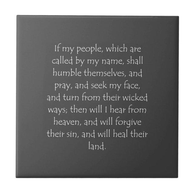 Scripture Quote 2 Chronicles 7 14 Tile (Front)