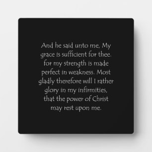 Scripture Quote 2 Corinthians 12 9 Plaque